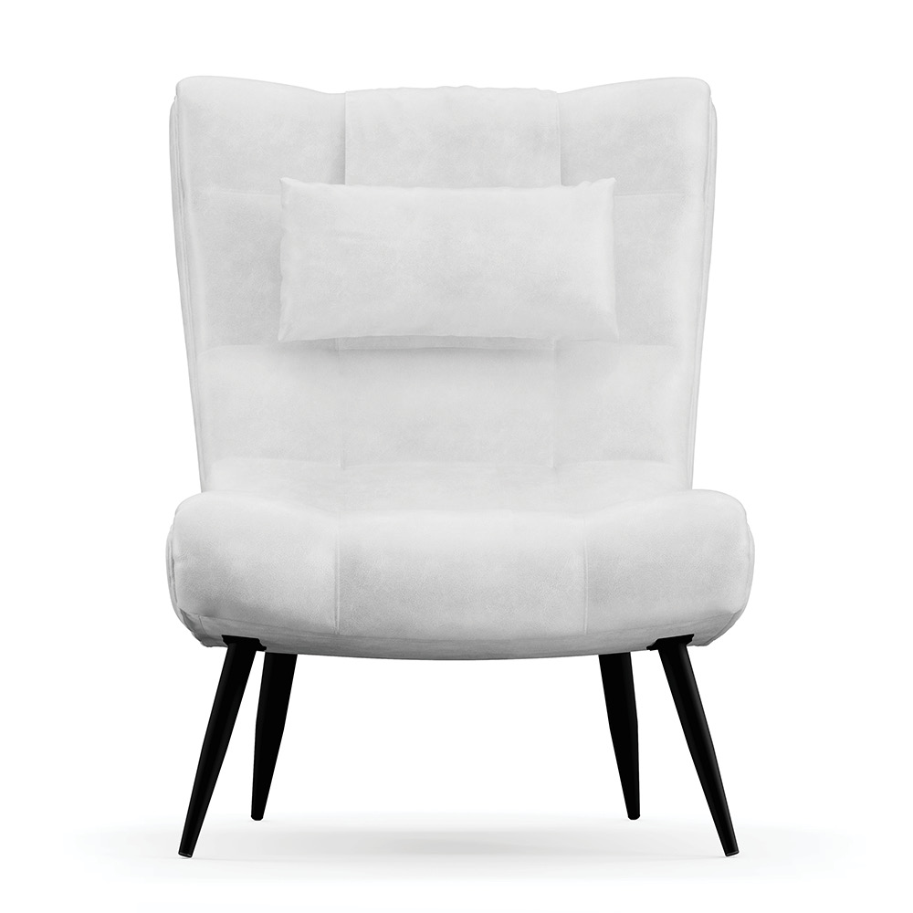 Kit 02 Poltronas Sher Corano Branco Pés Palito de Ferro - Indo Decorar