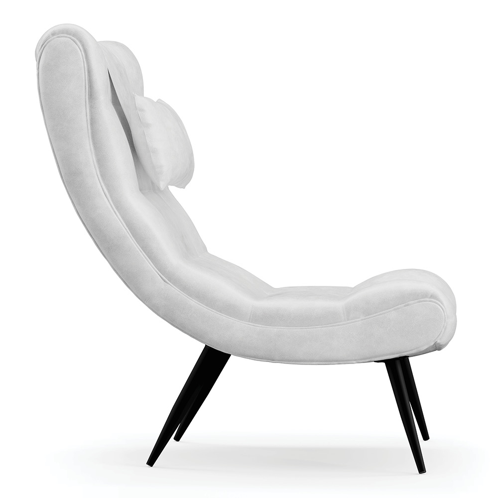 Kit 02 Poltronas Sher Corano Branco Pés Palito de Ferro - Indo Decorar