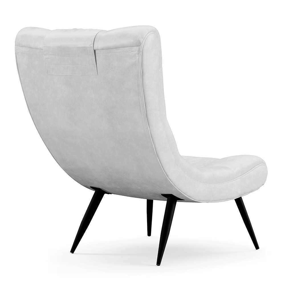 Kit 02 Poltronas Sher Corano Branco Pés Palito de Ferro - Indo Decorar