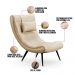 Kit 02 Poltronas Sher Facto Bege Pés Palito de Ferro - D'Rossi