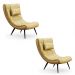 Kit 02 Poltronas Sher Facto Dourado Pés Palito de Ferro - Indo Decorar