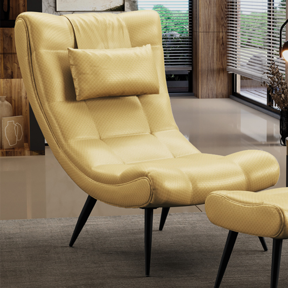 Kit 02 Poltronas Sher Facto Dourado Pés Palito de Ferro - Indo Decorar