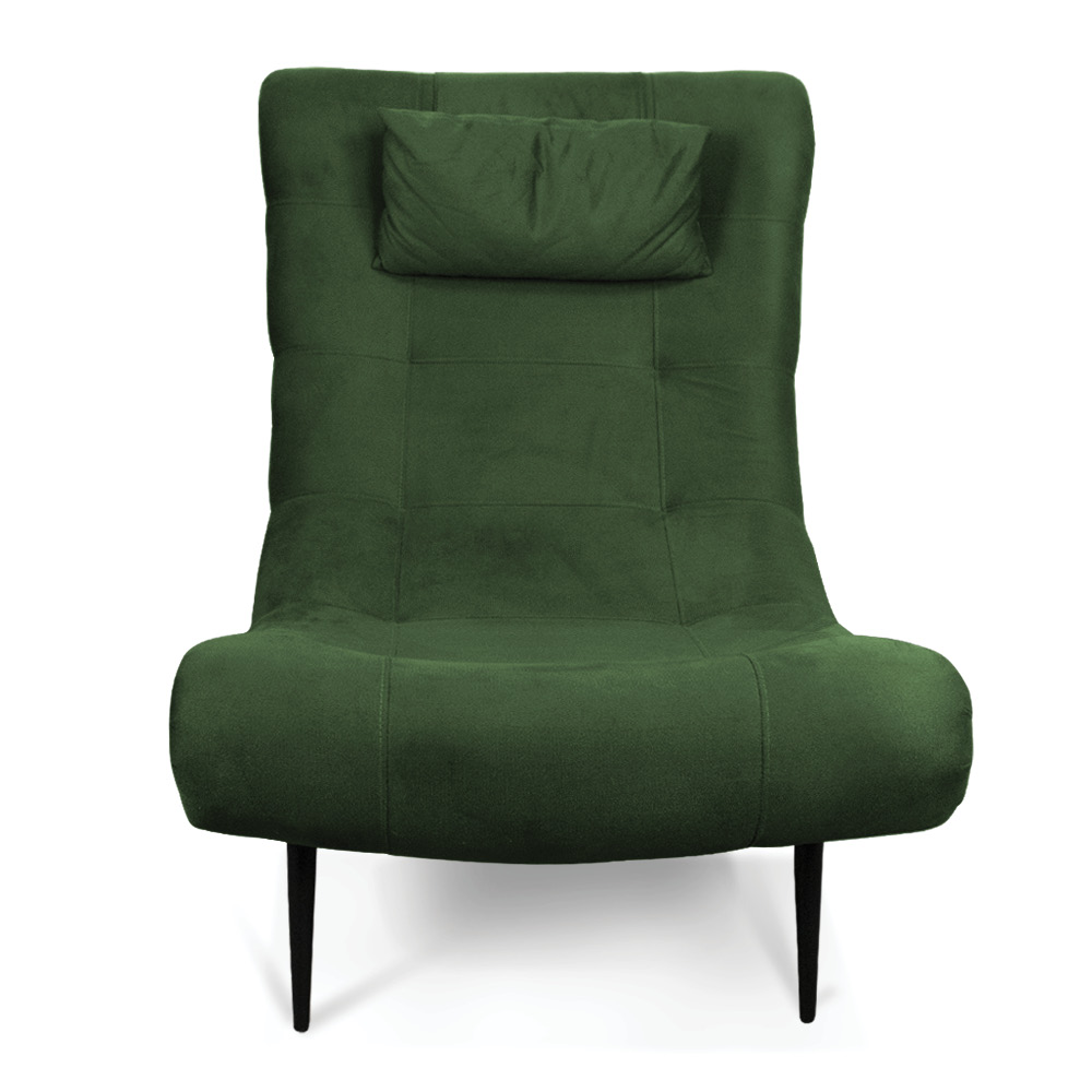 Kit 02 Poltronas Sher Suede Verde Pés Palito de Ferro - D'Rossi