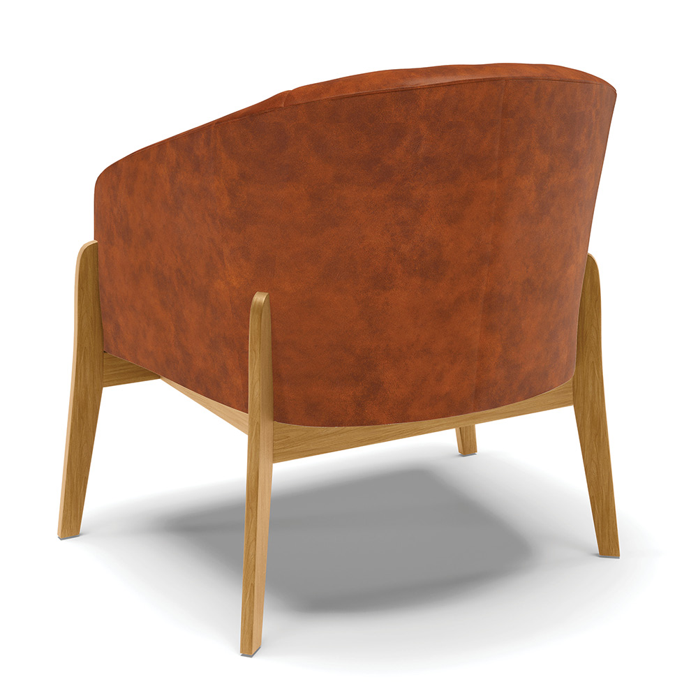 Kit 02 Poltronas Stella Corano Base Madeira Castanho - D'Rossi
