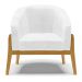 Kit 02 Poltronas Stella Corano Branco Base Madeira Castanho - D'Rossi