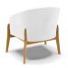 Kit 02 Poltronas Stella Corano Branco Base Madeira Castanho - D'Rossi