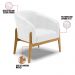 Kit 02 Poltronas Stella Corano Branco Base Madeira Castanho - D'Rossi