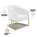 Kit 02 Poltronas Stella Corano Branco Base Metálica Industrial Dourado - D'Rossi