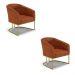 Kit 02 Poltronas Stella Corano Nozes Base Metálica Industrial Dourado - D'Rossi