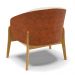Kit 02 Poltronas Stella Corano Nozes com Linho Bege A19 Base Madeira Castanho - D'Rossi