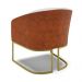Kit 02 Poltronas Stella Corano Nozes com Linho Cinza A05 Base Metálica Industrial Dourado - D'Rossi