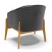 Kit 02 Poltronas Stella Corano Preto Base Madeira Castanho - D'Rossi