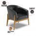 Kit 02 Poltronas Stella Corano Preto Base Madeira Castanho - D'Rossi