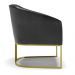 Kit 02 Poltronas Stella Corano Preto Base Metálica Industrial Dourado - D'Rossi