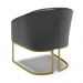 Kit 02 Poltronas Stella Corano Preto Base Metálica Industrial Dourado - D'Rossi