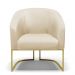 Kit 02 Poltronas Stella Corino Base Metálica Industrial Dourado - D'Rossi
