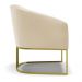 Kit 02 Poltronas Stella Corino Base Metálica Industrial Dourado - D'Rossi