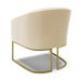 Kit 02 Poltronas Stella Corino Base Metálica Industrial Dourado - D'Rossi
