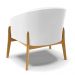 Kit 02 Poltronas Stella Corino Branco Base Madeira Castanho - D'Rossi