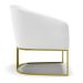 Kit 02 Poltronas Stella Corino Branco Base Metálica Industrial Dourado - D'Rossi