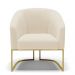 Kit 02 Poltronas Stella Linho Base Metálica Industrial Dourado - D'Rossi