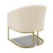 Kit 02 Poltronas Stella Linho Base Metálica Industrial Dourado - D'Rossi