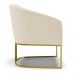 Kit 02 Poltronas Stella Linho Base Metálica Industrial Dourado - D'Rossi