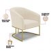 Kit 02 Poltronas Stella Linho Base Metálica Industrial Dourado - D'Rossi