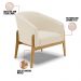 Kit 02 Poltronas Stella Linho Bege A19 Base Madeira Castanho - D'Rossi