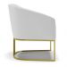 Kit 02 Poltronas Stella Linho Cinza A05 Base Metálica Industrial Dourado - D'Rossi