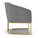 Kit 02 Poltronas Stella Linho Grafite A26 Base Metálica Industrial Dourado - D'Rossi