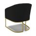 Kit 02 Poltronas Stella Linho Preto A79 Base Metálica Industrial Dourado - D'Rossi