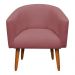 Kit 02 Poltronas Stella Linho Whisky Rosê A106 Pés Palito Castanho - D'Rossi