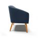 Kit 02 Poltronas Stella Suede Azul Marinho Pés Palito Castanho D'Rossi