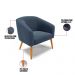 Kit 02 Poltronas Stella Suede Azul Marinho Pés Palito Castanho D'Rossi