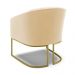 Kit 02 Poltronas Stella Suede Base Metálica Industrial Dourado - D'Rossi
