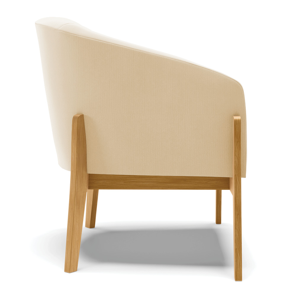 Kit 02 Poltronas Stella Suede Bege Base Madeira Castanho - D'Rossi
