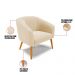 Kit 02 Poltronas Stella Suede Bege Pés Palito Castanho D'Rossi