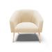 Kit 02 Poltronas Stella Suede Bege Pés Palito Natural - D'Rossi