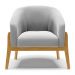 Kit 02 Poltronas Stella Suede Cinza Base Madeira Castanho - D'Rossi