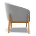 Kit 02 Poltronas Stella Suede Cinza Base Madeira Castanho - D'Rossi