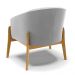 Kit 02 Poltronas Stella Suede Cinza Base Madeira Castanho - D'Rossi