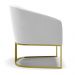 Kit 02 Poltronas Stella Suede Cinza Base Metálica Industrial Dourado - D'Rossi