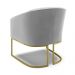 Kit 02 Poltronas Stella Suede Cinza Base Metálica Industrial Dourado - D'Rossi