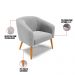 Kit 02 Poltronas Stella Suede Cinza Pés Palito Castanho D'Rossi