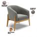 Kit 02 Poltronas Stella Suede Grafite Base Madeira Castanho - D'Rossi