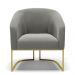Kit 02 Poltronas Stella Suede Grafite Base Metálica Industrial Dourado - D'Rossi