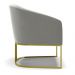 Kit 02 Poltronas Stella Suede Grafite Base Metálica Industrial Dourado - D'Rossi