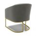 Kit 02 Poltronas Stella Suede Grafite Base Metálica Industrial Dourado - D'Rossi