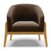 Kit 02 Poltronas Stella Suede Marrom Base Madeira Castanho - D'Rossi